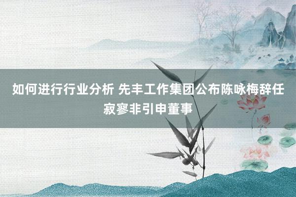 如何进行行业分析 先丰工作集团公布陈咏梅辞任寂寥非引申董事