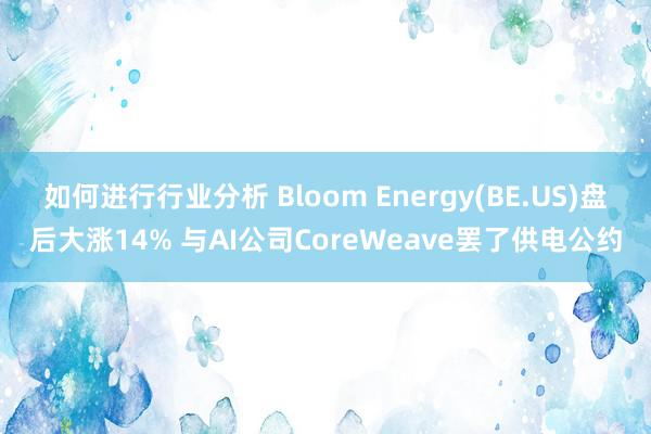 如何进行行业分析 Bloom Energy(BE.US)盘后大涨14% 与AI公司CoreWeave罢了供电公约