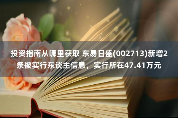 投资指南从哪里获取 东易日盛(002713)新增2条被实行东谈主信息，实行所在47.41万元