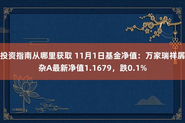 投资指南从哪里获取 11月1日基金净值：万家瑞祥羼杂A最新净值1.1679，跌0.1%