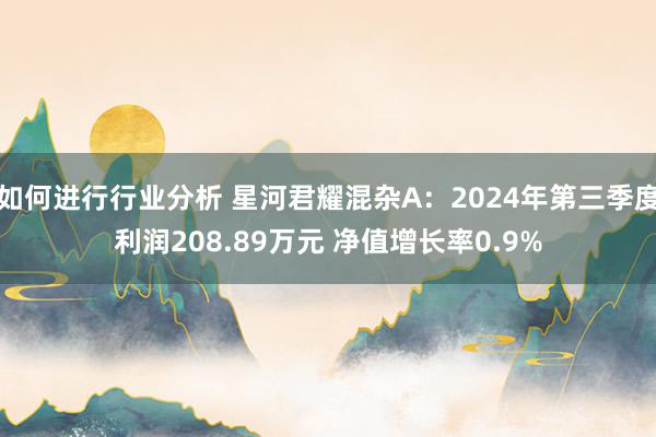 如何进行行业分析 星河君耀混杂A：2024年第三季度利润208.89万元 净值增长率0.9%