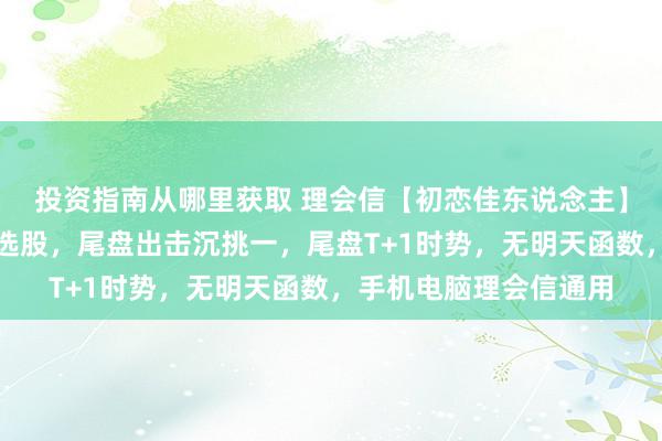 投资指南从哪里获取 理会信【初恋佳东说念主】贪图，主图、副图、选股，尾盘出击沉挑一，尾盘T+1时势，无明天函数，手机电脑理会信通用