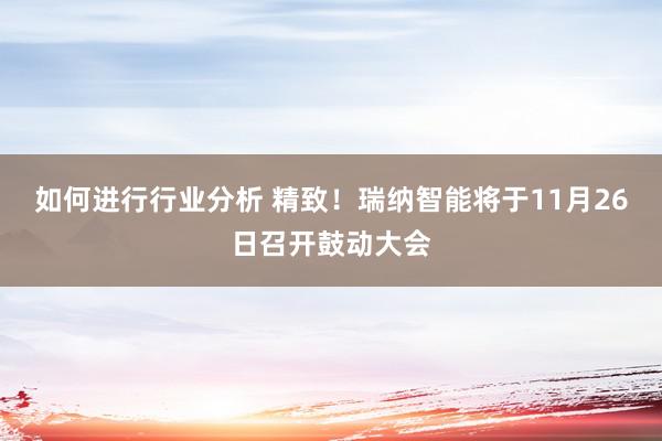 如何进行行业分析 精致！瑞纳智能将于11月26日召开鼓动大会