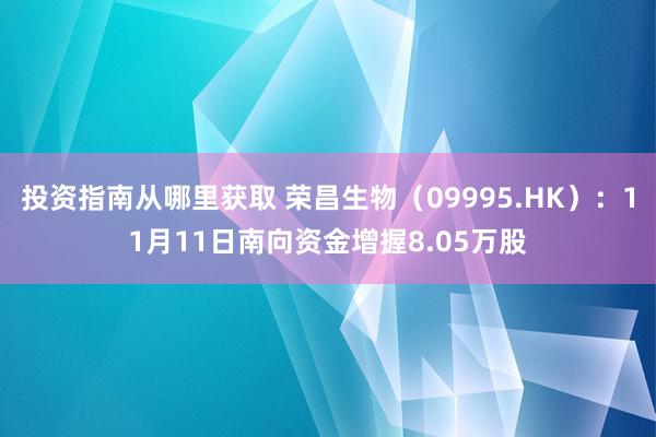 投资指南从哪里获取 荣昌生物（09995.HK）：11月11日南向资金增握8.05万股