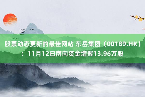 股票动态更新的最佳网站 东岳集团（00189.HK）：11月12日南向资金增握13.96万股