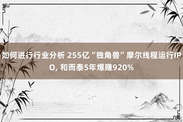 如何进行行业分析 255亿“独角兽”摩尔线程运行IPO, 和而泰5年爆赚920%