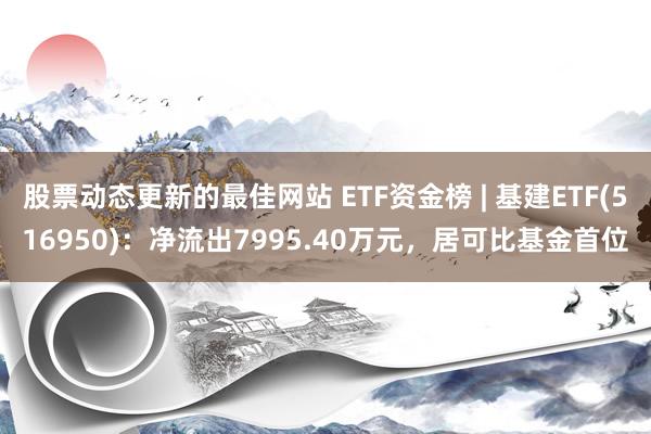 股票动态更新的最佳网站 ETF资金榜 | 基建ETF(516950)：净流出7995.40万元，居可比基金首位