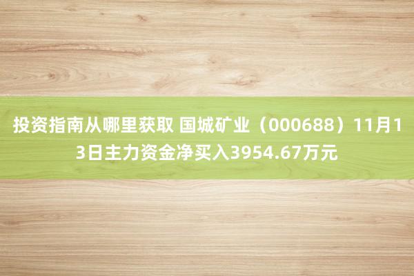 投资指南从哪里获取 国城矿业（000688）11月13日主力资金净买入3954.67万元