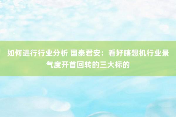 如何进行行业分析 国泰君安：看好瞎想机行业景气度开首回转的三大标的