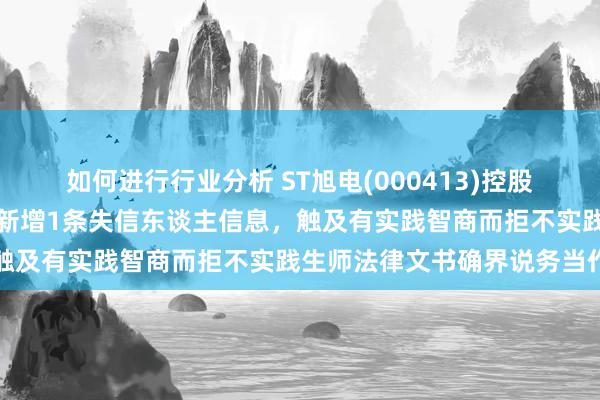 如何进行行业分析 ST旭电(000413)控股的东旭确立集团有限公司新增1条失信东谈主信息，触及有实践智商而拒不实践生师法律文书确界说务当作