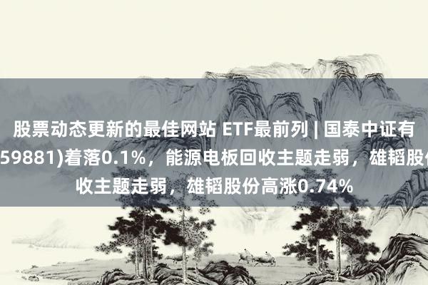 股票动态更新的最佳网站 ETF最前列 | 国泰中证有色金属ETF(159881)着落0.1%，能源电板回收主题走弱，雄韬股份高涨0.74%