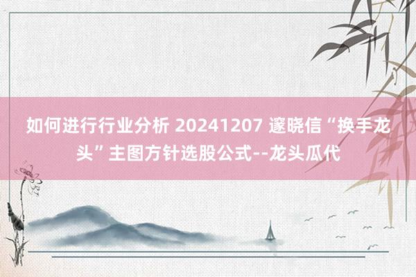 如何进行行业分析 20241207 邃晓信“换手龙头”主图方针选股公式--龙头瓜代