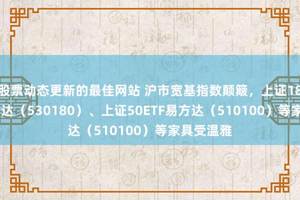 股票动态更新的最佳网站 沪市宽基指数颠簸，上证180ETF易方达（530180）、上证50ETF易方达（510100）等家具受温雅