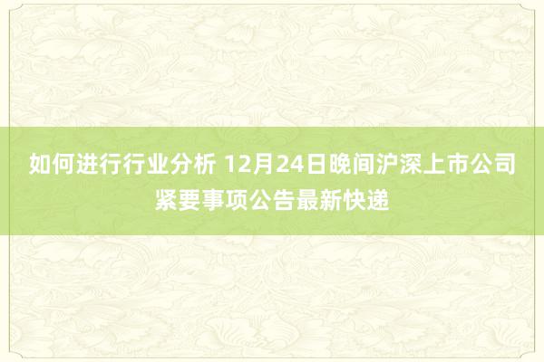 如何进行行业分析 12月24日晚间沪深上市公司紧要事项公告最新快递