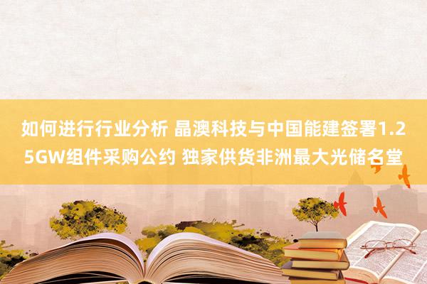 如何进行行业分析 晶澳科技与中国能建签署1.25GW组件采购公约 独家供货非洲最大光储名堂