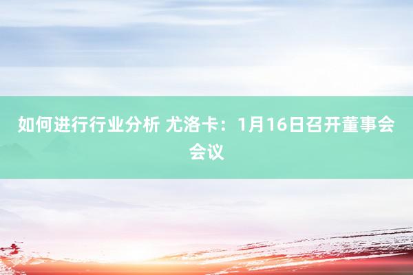 如何进行行业分析 尤洛卡：1月16日召开董事会会议