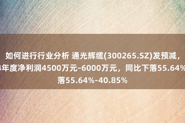 如何进行行业分析 通光辉缆(300265.SZ)发预减，展望2024年度净利润4500万元–6000万元，同比下落55.64%-40.85%