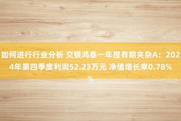 如何进行行业分析 交银鸿泰一年捏有期夹杂A：2024年第四季度利润52.23万元 净值增长率0.78%