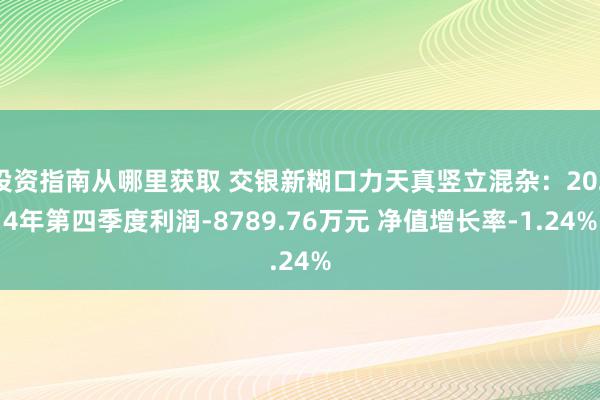 投资指南从哪里获取 交银新糊口力天真竖立混杂：2024年第四季度利润-8789.76万元 净值增长率-1.24%