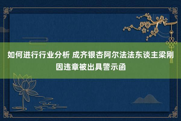 如何进行行业分析 成齐银杏阿尔法法东谈主梁刚因违章被出具警示函