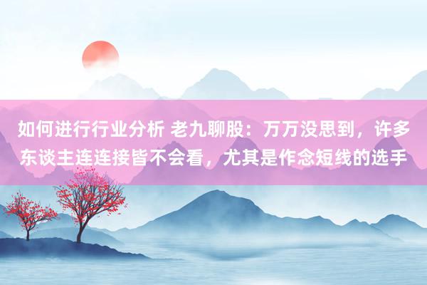 如何进行行业分析 老九聊股：万万没思到，许多东谈主连连接皆不会看，尤其是作念短线的选手