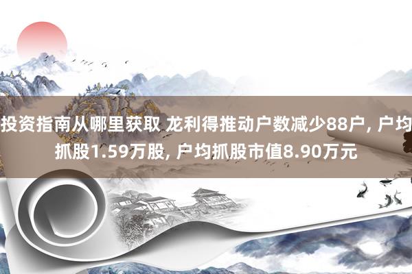 投资指南从哪里获取 龙利得推动户数减少88户, 户均抓股1.59万股, 户均抓股市值8.90万元