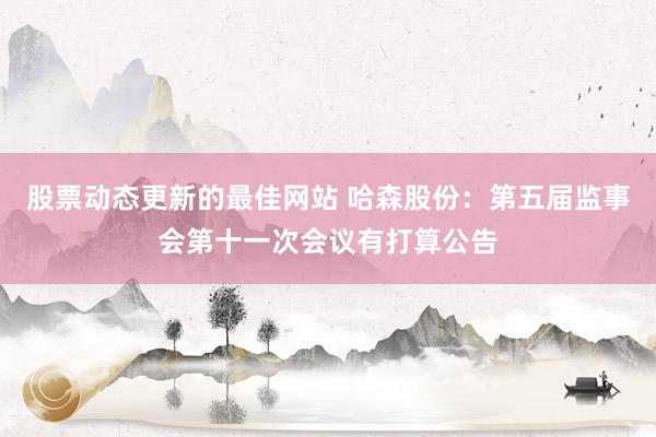 股票动态更新的最佳网站 哈森股份：第五届监事会第十一次会议有打算公告