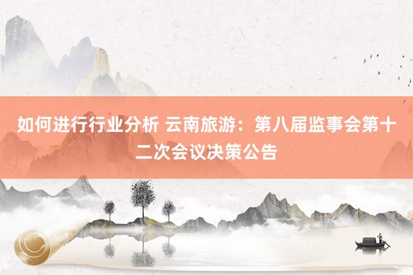 如何进行行业分析 云南旅游：第八届监事会第十二次会议决策公告