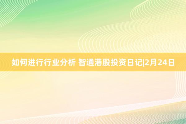 如何进行行业分析 智通港股投资日记|2月24日