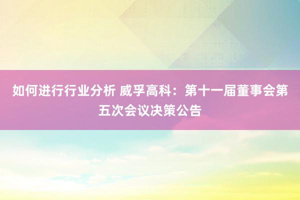 如何进行行业分析 威孚高科：第十一届董事会第五次会议决策公告