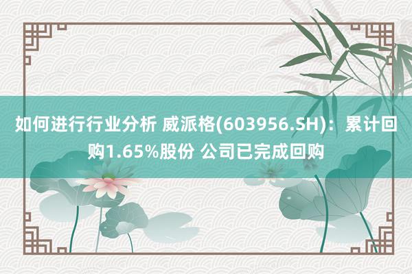 如何进行行业分析 威派格(603956.SH)：累计回购1.65%股份 公司已完成回购