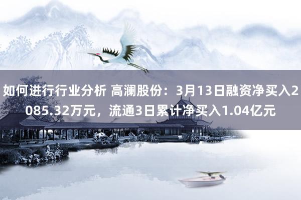 如何进行行业分析 高澜股份：3月13日融资净买入2085.32万元，流通3日累计净买入1.04亿元